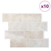 vidaXL Metrolaatta 10 pcs Beige marmori 29.4 x 21.4 cm
