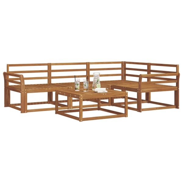 vidaXL Ulkosohvakokoelma 5 pcs Luonnollinen Tihe&auml; akasiapuu