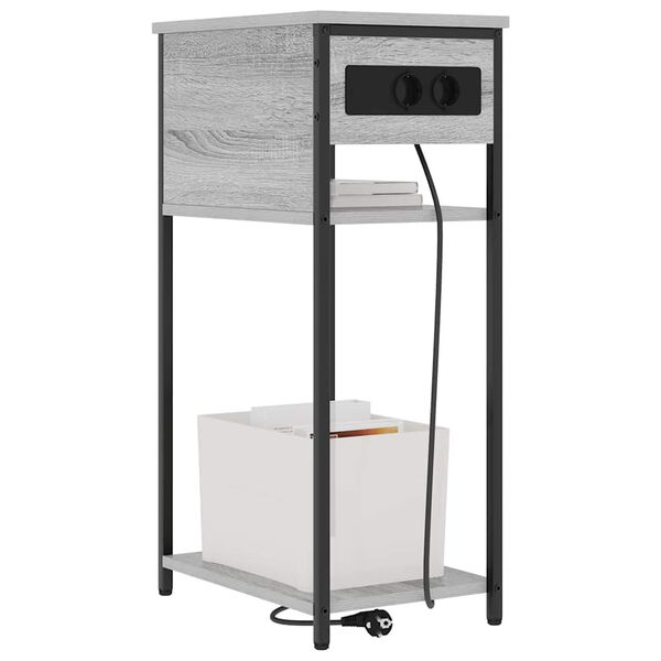 vidaXL Y&ouml;p&ouml;yt&auml;kaappi Harmaa Sonoma 41 x 28 x 76 cm Tekninen puu