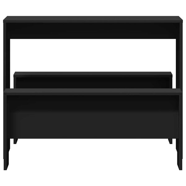 vidaXL 3-osainen Ruoka ja penkkisarja musta tekninen puu