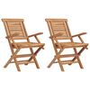 vidaXL Kokoontaitettavat tuolit 2 kpl 56x63x90 cm massiivipuu tiikki
