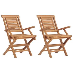 vidaXL Kokoontaitettavat tuolit 2 kpl 56x63x90 cm massiivipuu tiikki
