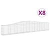 vidaXL Kaarevat kivikorit 8 kpl 400x30x60/80 cm galvanoitu rauta