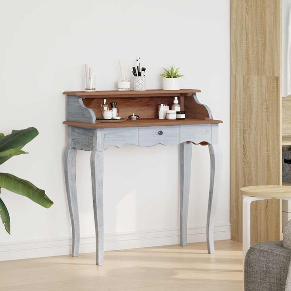 vidaXL P&ouml;yt&auml; Valkoinen 80 x 40 x 92 cm Kiinte&auml;&auml; mahonkipuuta