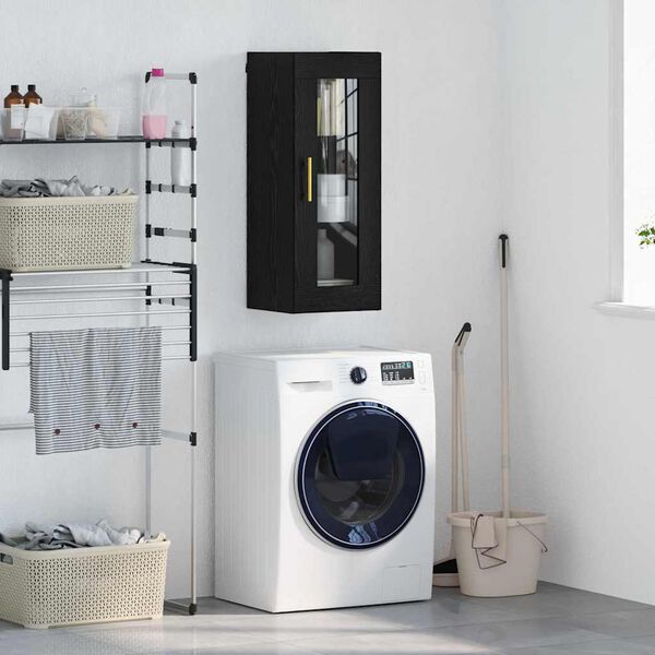 vidaXL Sein&auml;kaappi Musta tammi. 34,5 x 34 x 90 cm