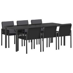 vidaXL Piharuokailu setti 7 kpl Musta polyrottinki