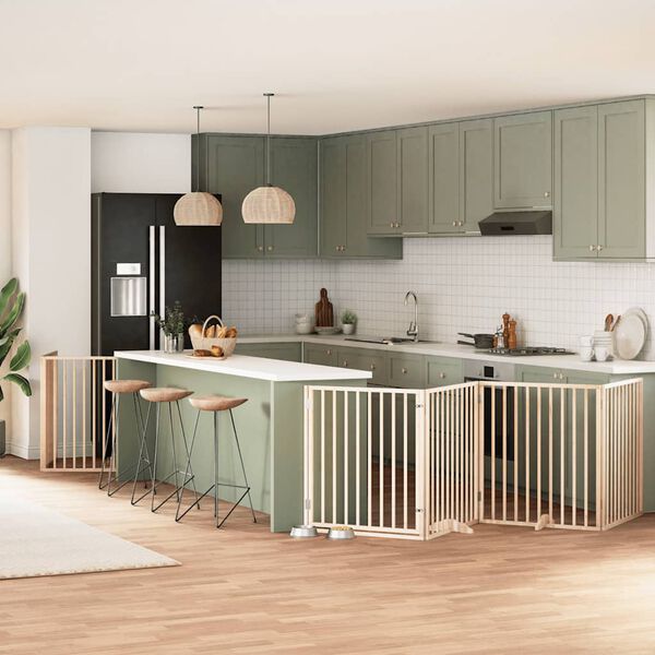 vidaXL Koiraportti kokoontaittuva 6 paneelia 480 cm poppelipuu