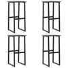 vidaXL Baarijakkarat 4 kpl musta 38x38x80 cm jauhemaalattu teräs
