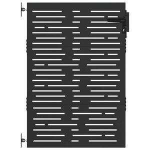 vidaXL Puutarhaportti lukkoon Musta 85 x 125 cm Jauhemaalattu ter&auml;s