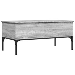 vidaXL Sohvap&ouml;yt&auml; harmaa Sonoma 100x50x45 cm tekninen puu ja metalli