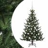 vidaXL Tekokuusi joulupalloilla 120 cm 150 LEDi&auml; L&auml;mpim&auml;n Valkoinen