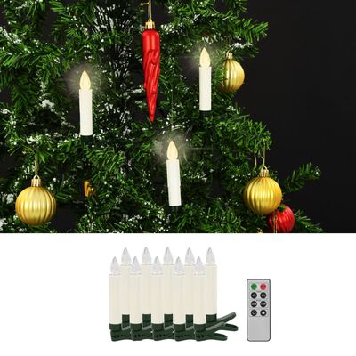 vidaXL Langattomat LED-kynttilät kaukosäädin 10 kpl lämmin valkoinen