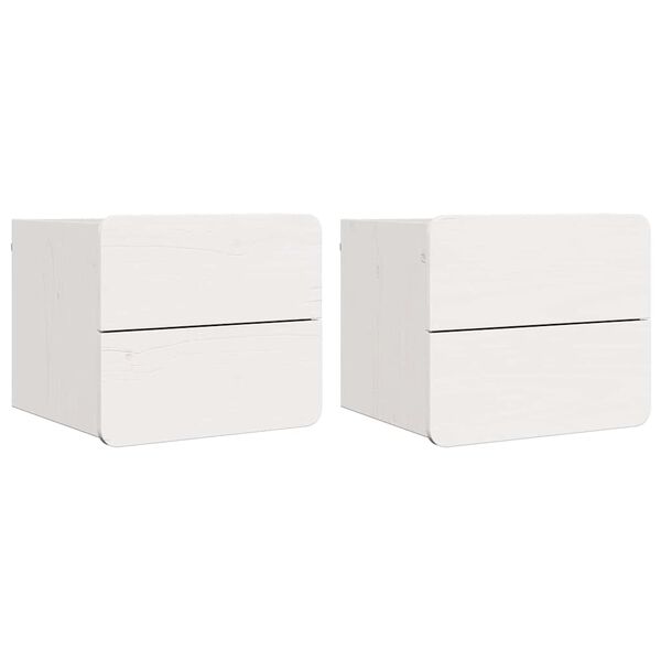 vidaXL Y&ouml;p&ouml;yt&auml; 2 pcs Valkoinen 39 x 34 x 33 cm T&auml;ysi m&auml;nty