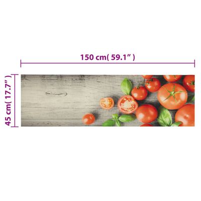 vidaXL Keittiön pestävä matto Tomatoes 45x150 cm sametti