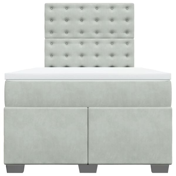 vidaXL Jenkkisänky patjalla vaaleanharmaa 120x200 cm sametti