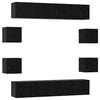 vidaXL TV-tasosetti 8 pcs 80 x 30 x 30 cm Musta tammi Tekninen puu