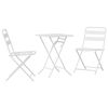 vidaXL Puutarhan Bistro Set 3 kpl Valkoinen Ter&auml;s