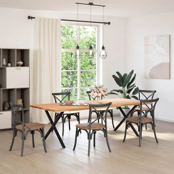 vidaXL Ruokapöydän jalat X-muotoiset 2 kpl musta 90x(72-73) cm teräs