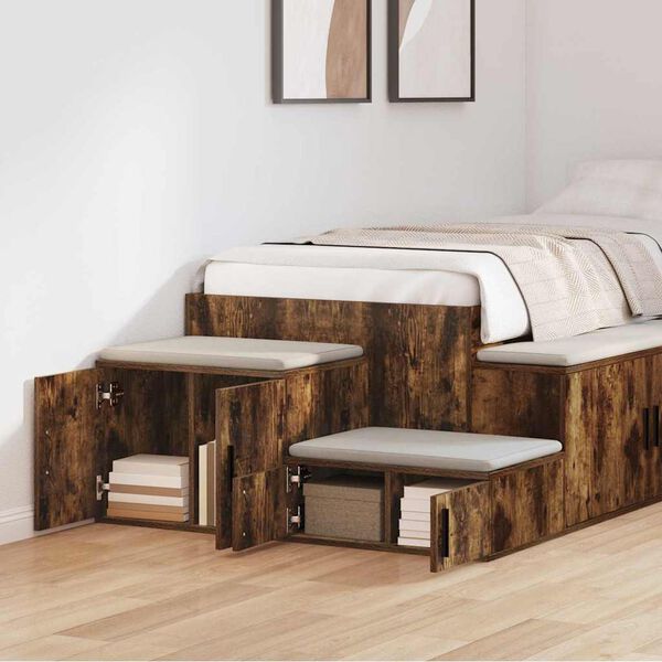 vidaXL S&auml;ilytyskaappi 2 pcs Savup&auml;hkin&auml; 118 x 41 x 40 cm Tekninen puu