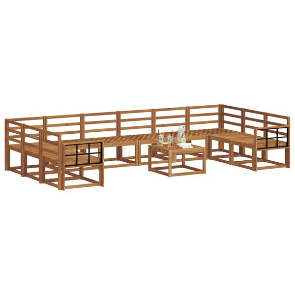 vidaXL Ulkosohvakokoelma 11 pcs Luonnollinen Tihe&auml; akasiapuu