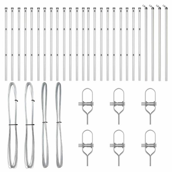 vidaXL Aitalatu 26 pcs Harmaa 3,2 x 3,2 x 80 cm