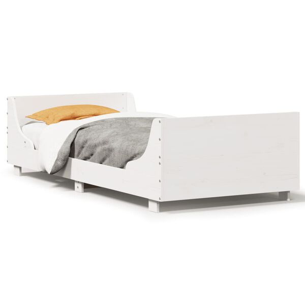 vidaXL S&auml;ngynrunko ilman patjaa valkoinen 100x200 cm t&auml;ysi m&auml;nty