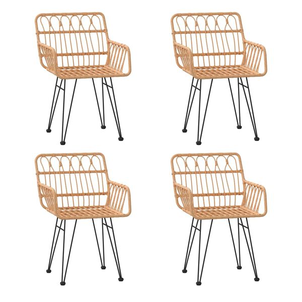 vidaXL 5-osainen Ulkoruokailuryhmä polyrottinki