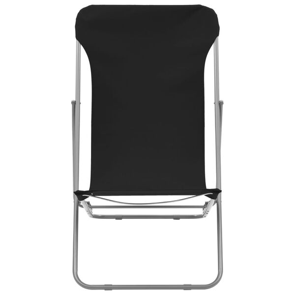 vidaXL Kokoontaittuvat rantatuolit 2 kpl teräs ja Oxford-kangas musta