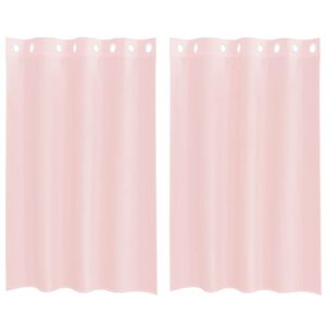 vidaXL Voileeverhot l&auml;piviennill&auml; 2 kpl vaaleanpunainen 140x175 cm