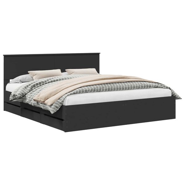 vidaXL S&auml;ngyn runko laatikon kanssa Musta 200 x 200 cm Insin&ouml;&ouml;ripuuta