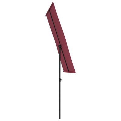 vidaXL Aurinkovarjo alumiinitanko 180x110 cm viininpunainen