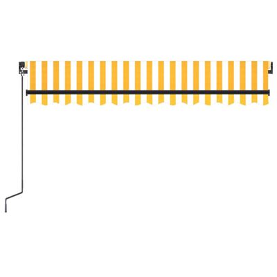 vidaXL Sisäänkelattava markiisi LEDillä 350x250cm keltavalkoinen