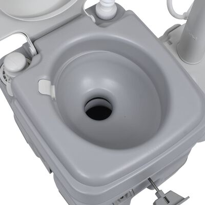 vidaXL Kannettava retkeily-WC ja käsinpesuallas harmaa