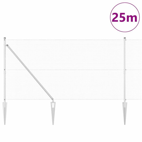 vidaXL Aitalatu Hopea 25 x 1,2 m (16 x 16 mm verkko) Ter&auml;s