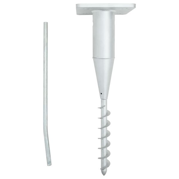 vidaXL Upotettu aurinkovarjon jalusta tangolla hopea 16x16x52 cm ter&auml;s