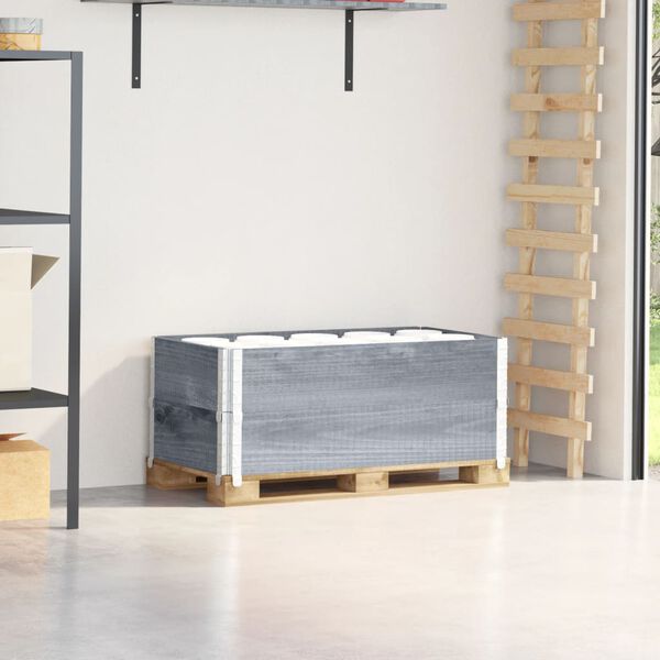 vidaXL Kuormalavan reunukset 2 kpl harmaa 100x50 cm t&auml;ysi m&auml;nty