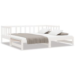 vidaXL Sohvas&auml;nky ulosvedett&auml;v&auml; valkoinen 2x (90x200) cm t&auml;ysi m&auml;nty