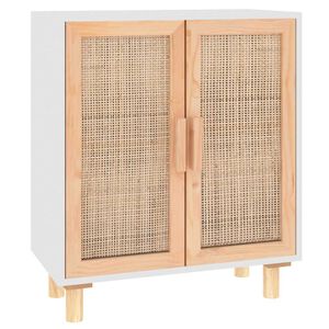 vidaXL Senkki valkoinen 60x30x70 cm t&auml;ysi m&auml;nty ja luonnonrottinki