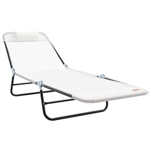 vidaXL Taittuva aurinkotuoli Kerma 182 x 55 x 85,5 cm Textilene