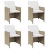 vidaXL Puutarhatuolit tyynyill&auml; 4 kpl polyrottinki beige