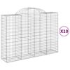 vidaXL Kaarevat kivikorit 10 kpl 200x50x140/160 cm galvanoitu rauta