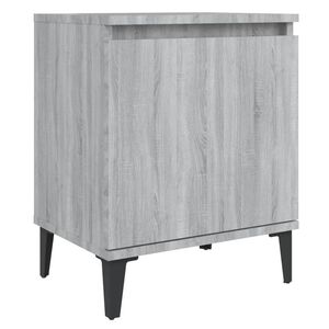 vidaXL Y&ouml;p&ouml;yt&auml; metallijaloilla harmaa Sonoma 40x30x50 cm