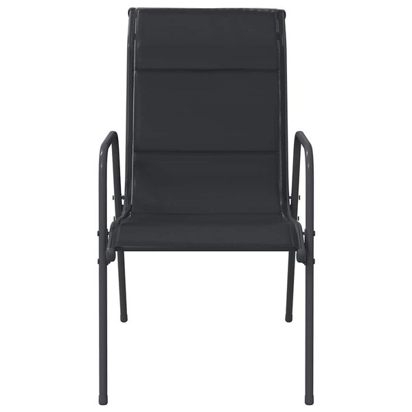 vidaXL Puutarhatuolit 4 kpl ter&auml;s ja Textilene musta