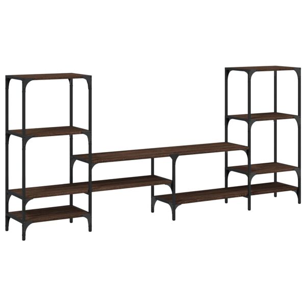 vidaXL TV-taso ruskea tammi 206,5x28,5x95 cm tekninen puu