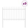 vidaXL Puutarha-aita 9 pcs Valkoinen 15,3 x 1 m Jauhemaalattu ter&auml;s