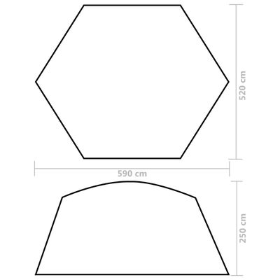vidaXL Uima-altaan teltta kangas 590x520x250 cm maastokuvio