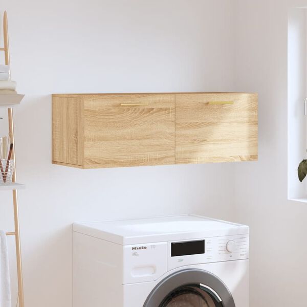 vidaXL Sein&auml;kaappi Sonoma-tammi 100x36,5x35 cm tekninen puu