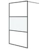 vidaXL Walk-in suihkusein&auml;ke musta 115x195 cm puolihuurrettu ESG-lasi