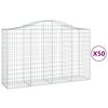 vidaXL Kaarevat kivikorit 50 kpl 200x50x120/140 cm galvanoitu rauta