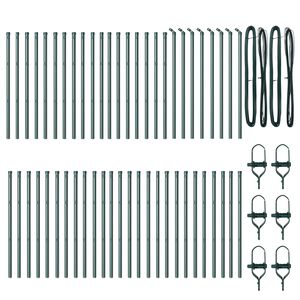 vidaXL Aitalatu 52 pcs Vihre&auml; 3,2 x 3,2 x 100 cm